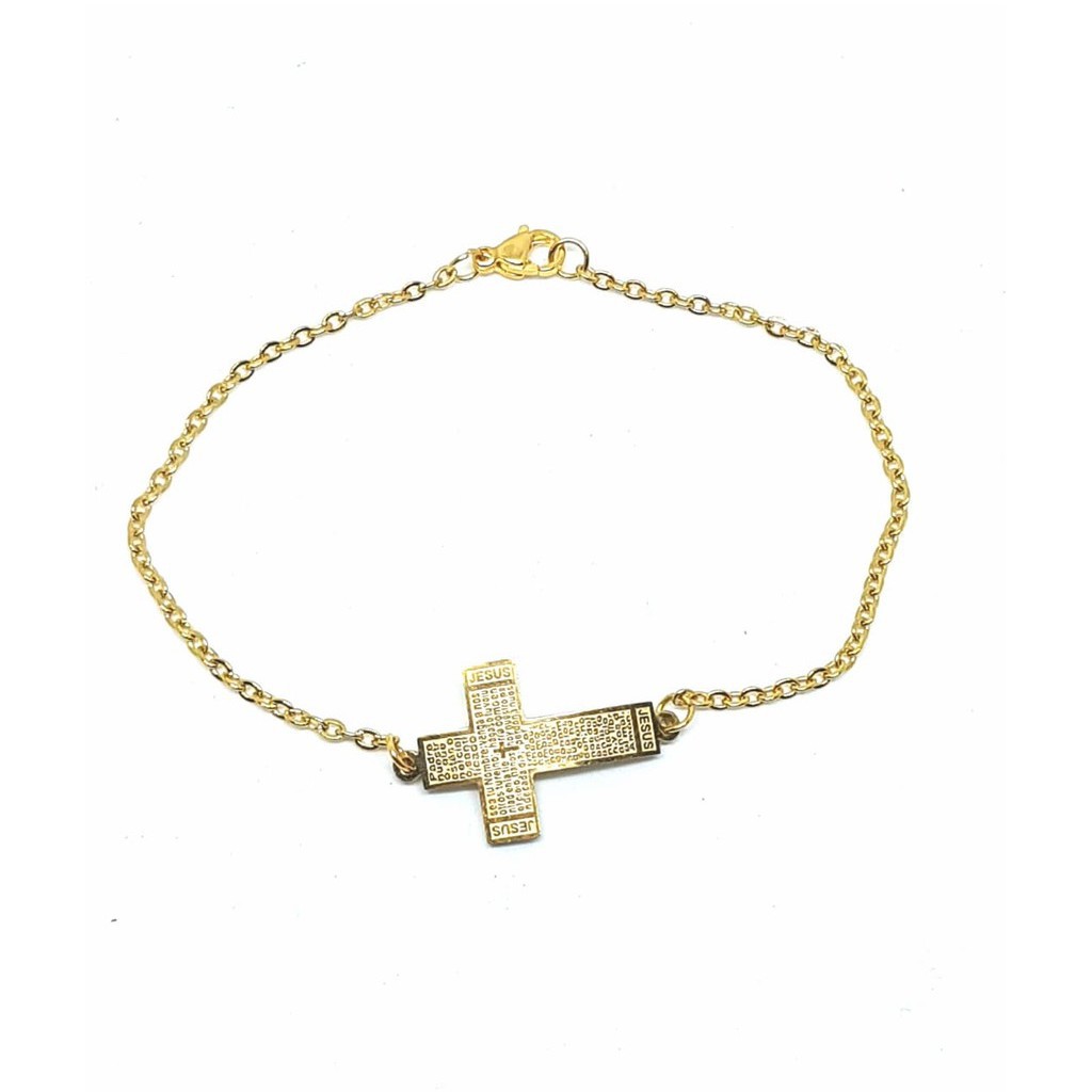 Gelang Gold Salib Titanium ANTI KARAT SELAMANYA PGM GT40