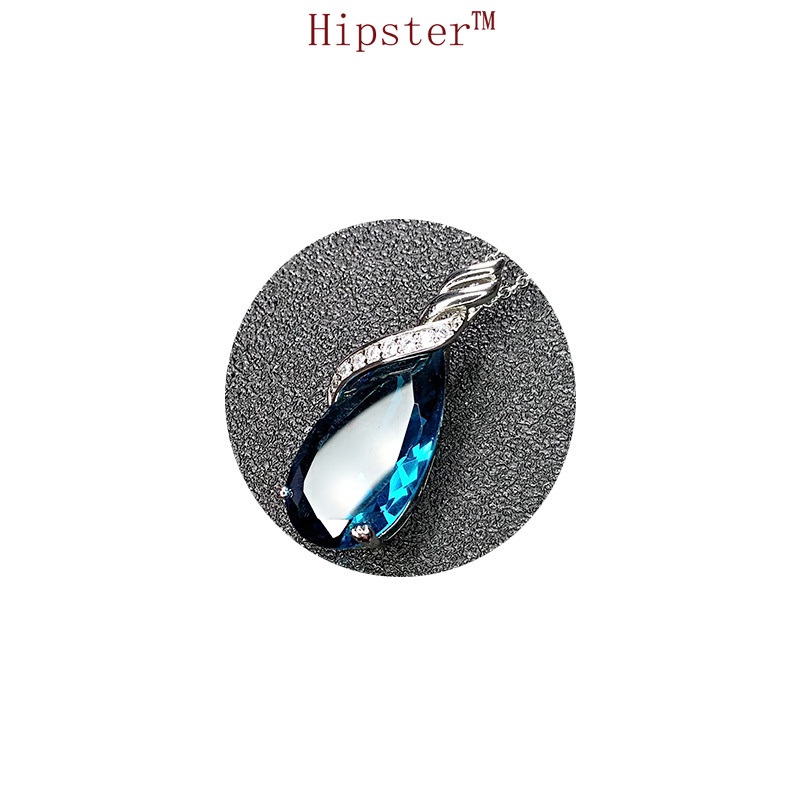 Personality Affordable Luxury Fashion Pear-Shaped Sapphire Pendant Necklace