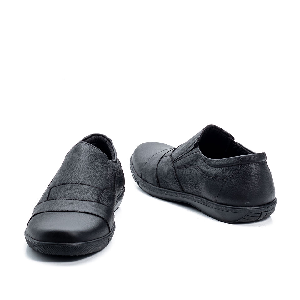Sepatu Slip On Pria Casual Kerja Santai Bahan Kulit Sapi Asli Original Handmade M.CBR109