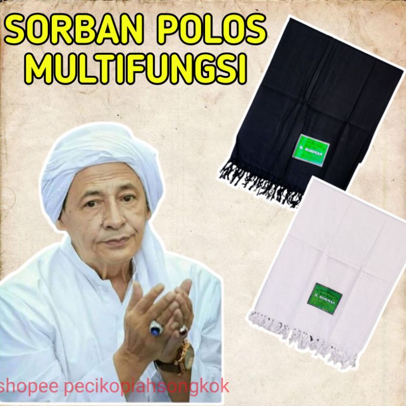 Sorban Santri Pria Warna Putih Polos Terbaru Sorban Warna Hitam Polos Terbaru