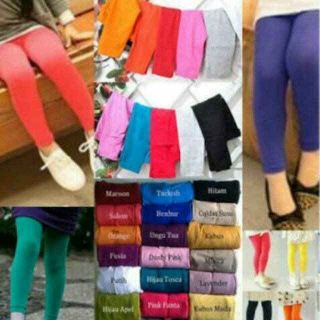 Legging anak panjang polos jersey adem