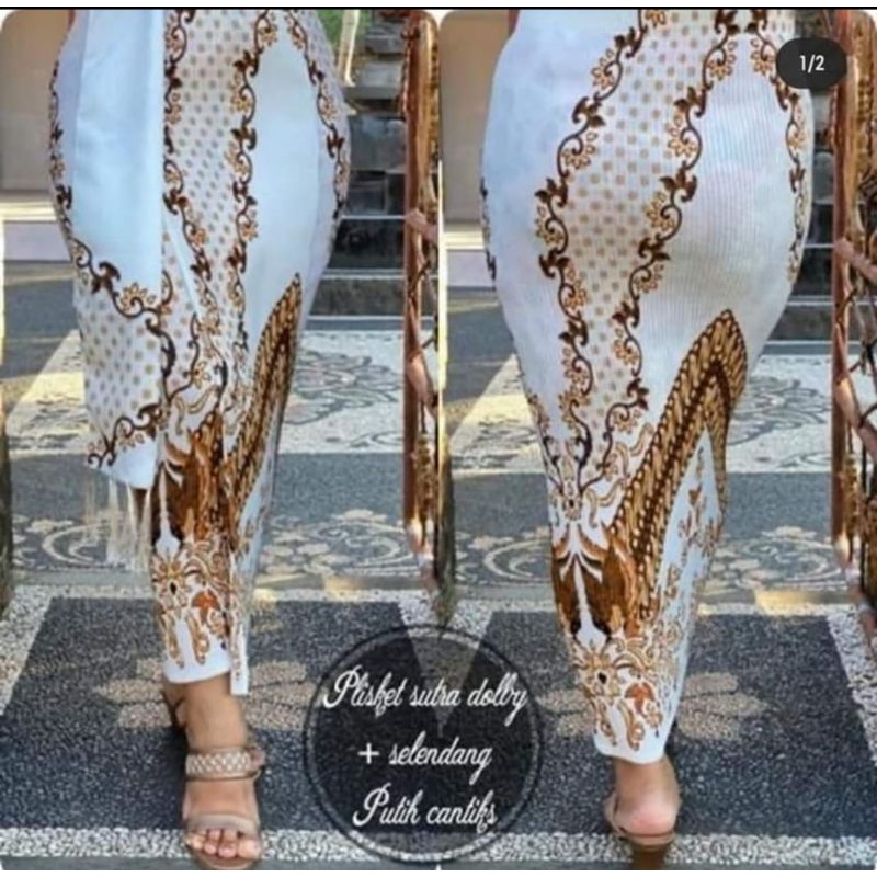 Kamen Plisket Sutra Dobby +Selendang