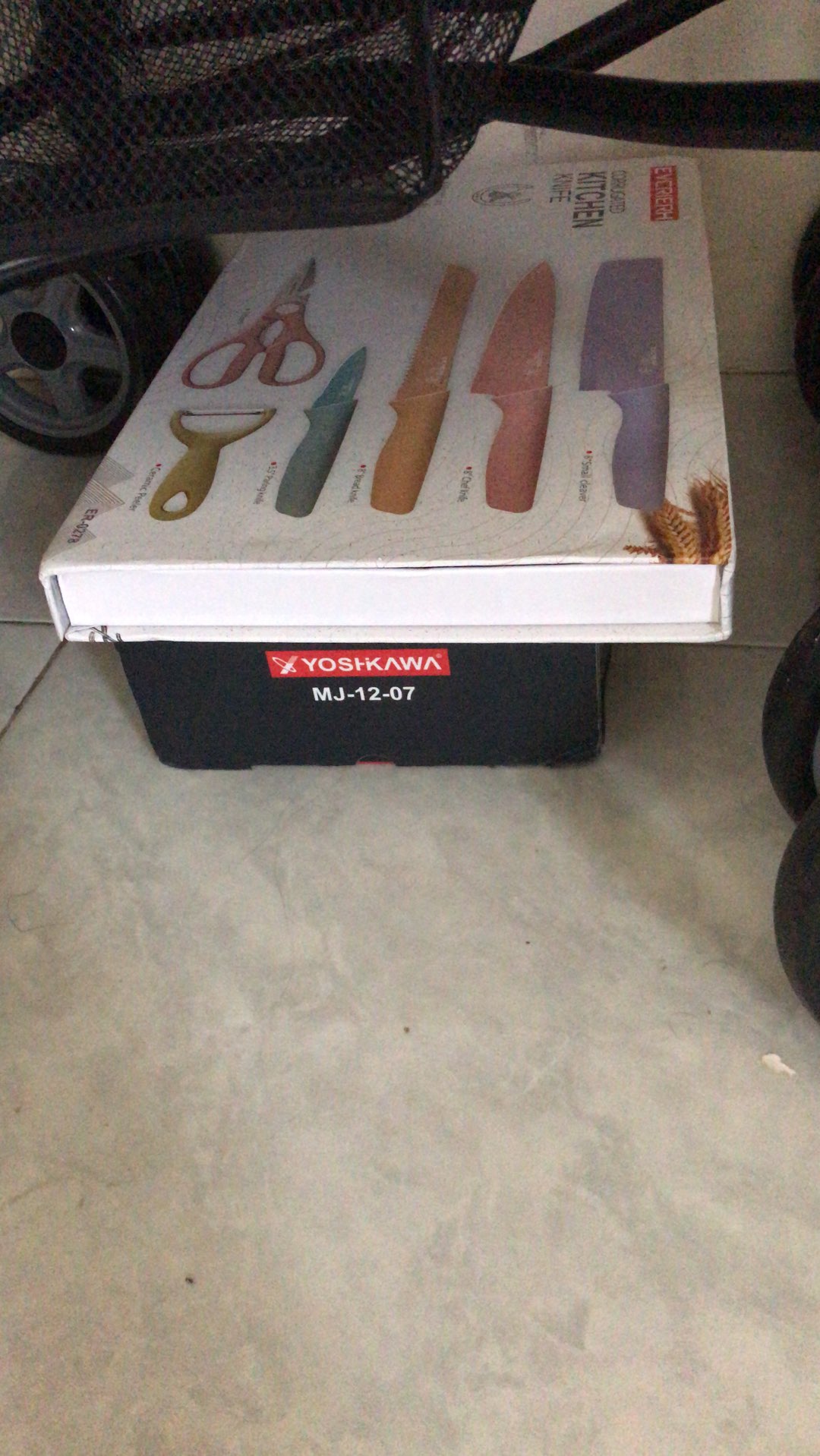 Pisau Set Dapur Kitchen Knife Rainbow Set 6pcs Warna Warni Parutan Peeler Pisau Roti Gunting