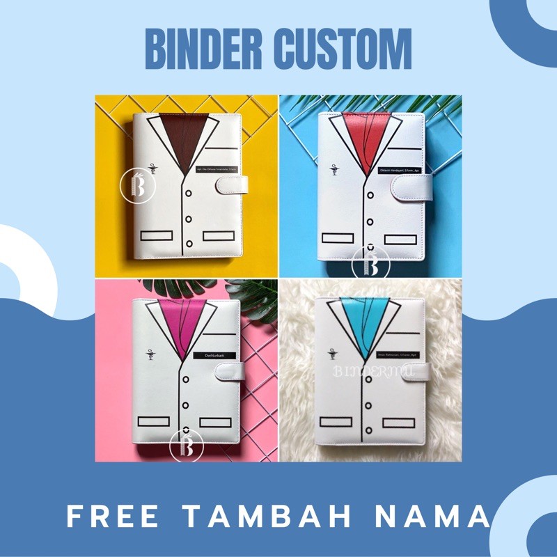 

Binder Custom Apoteker Farmasi Uniform FREE Tambah nama 20ring A5 / 26ring B5 / 6ring A6