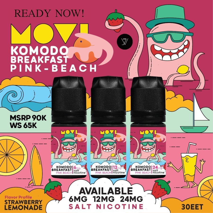 LIQUID 30ML KOMODO BREAKFAST PINK BEACH PODS FRIENDLY
