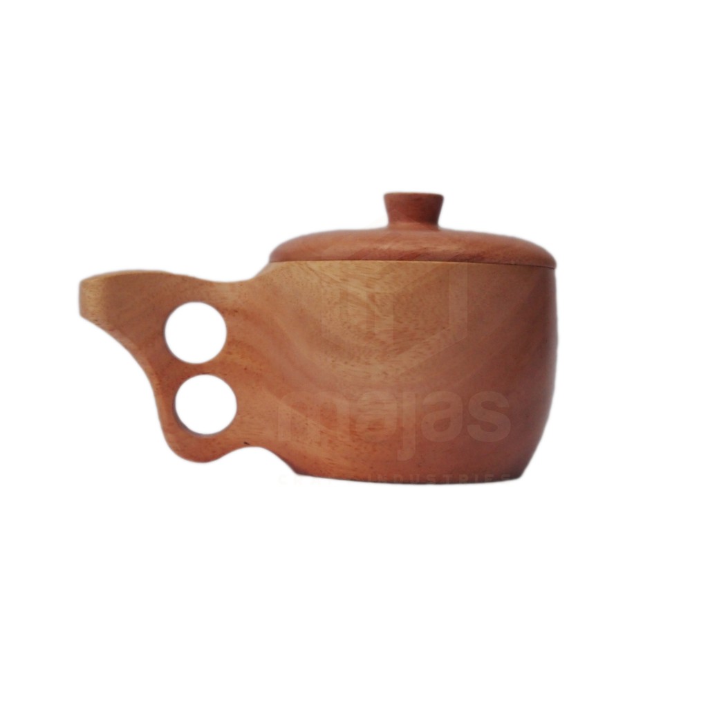 Wooden Cup Mug | Classic Mug | Mug Kayu Plus Tutup (Antik Unik Murah)