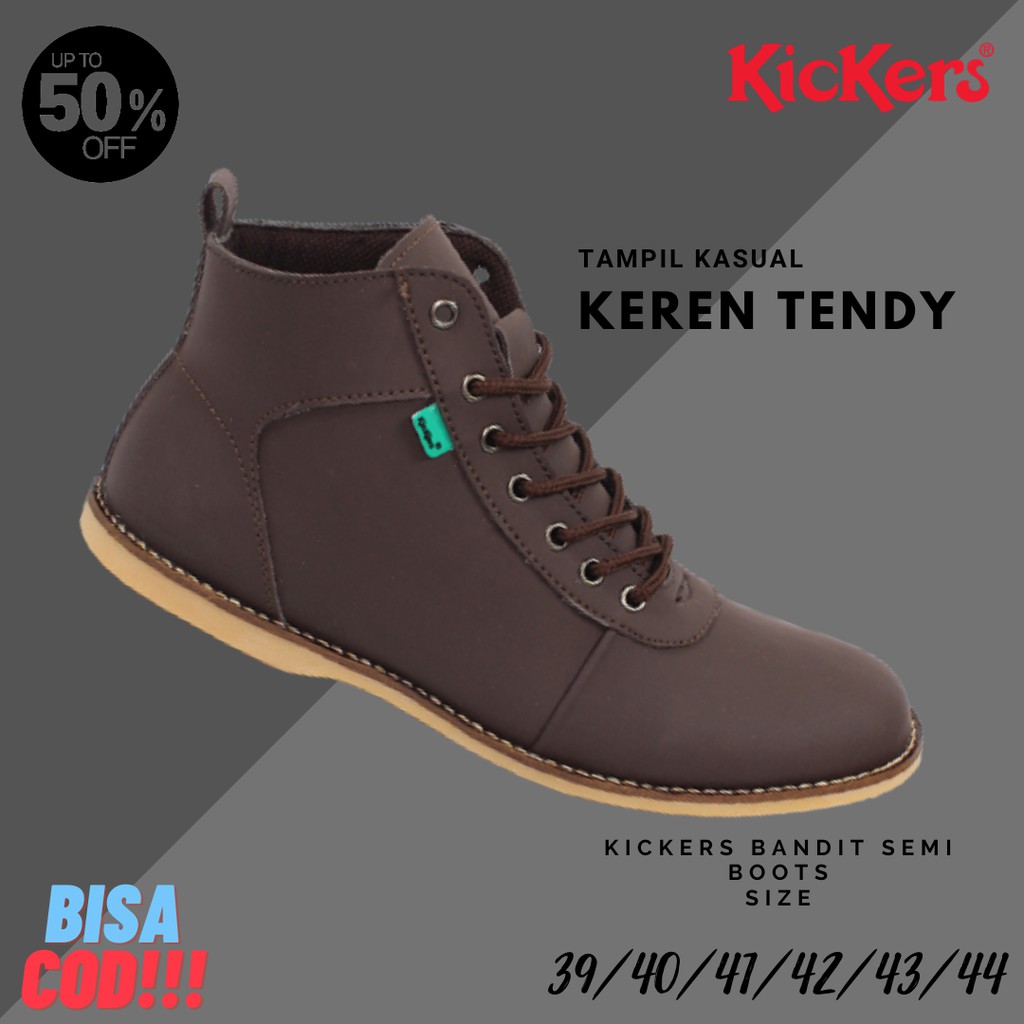 sepatu kickers bandit semi boots pria COKLAT