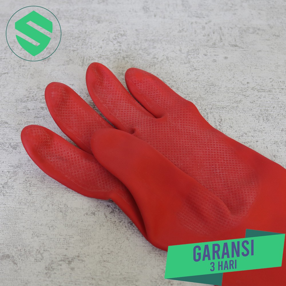 Sarung Tangan Karet Oranye DP Panjang l Rubber Gloves Industrial Latex
