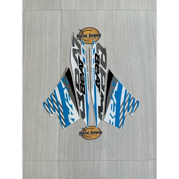 STICKER FULL SET STRIPING LIS LIST BODY MOTOR BEAT FI NEW 2021 2022 WARNA PUTIH BIRU STANDAR