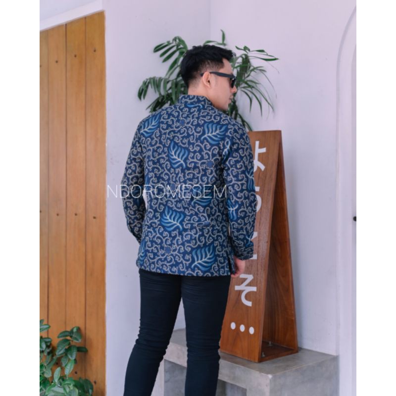 batik lembayung navy katun halus full furing