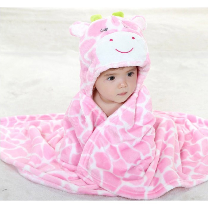 Selimut Topi Bulu Double Fleece B &amp; C Selimut Hoodie Bulu Bayi 3D Hoodie Blanket Tudung Bordir Lucu