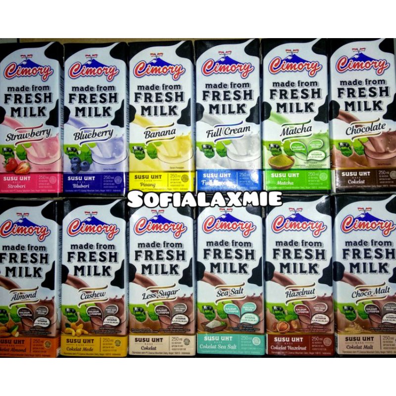 Cimory susu UHT 250ml Tersedia 12 pilihan rasa