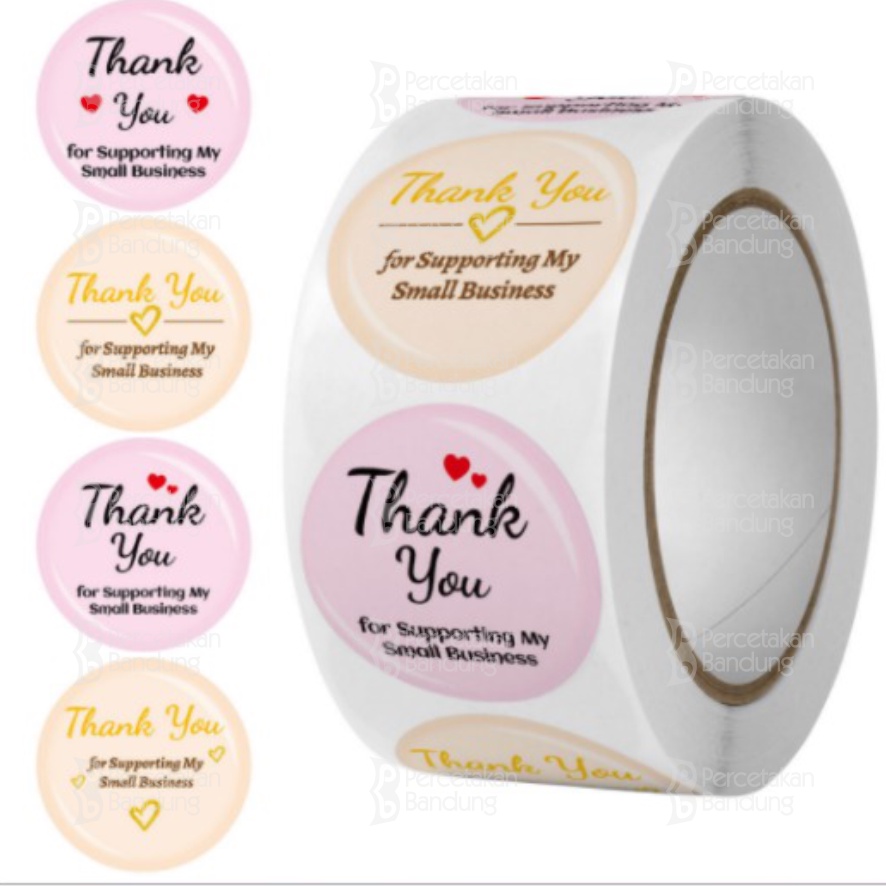 STICKER THANK YOU ||  STIKER TERIMA KASIH || 500 PCS / 1 ROLL || STICKER LABEL MURAH ||-D