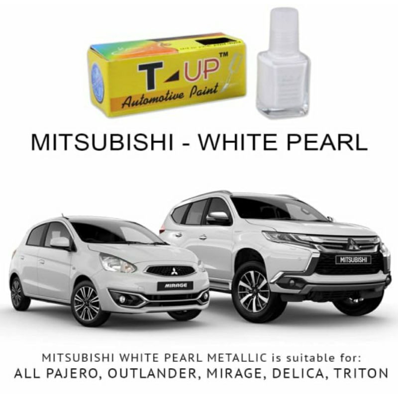 T-UP CAT OLES MITSUBISHI WHITE PEARL CONTOH CAT WHITE PEARL MITSUBISHI CONTOH CAT PUTIH MITSUBISHI