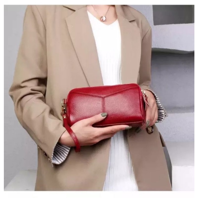 Tas Selempang Wanita Terbaru 2021 Tas Tangan Wanita Tas Bahu Dompet Wanita TAs Selempang Wanita TErlaris Tas Selempang Korea Tas Bahan Kulit Jeruk TEbal IMPORT