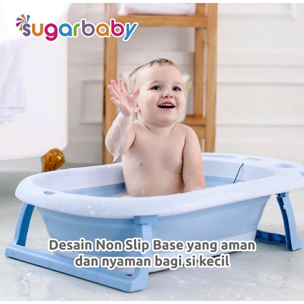 SUGARBABY FOLDABLE BABY BATHTUB WITH DIGITAL THERMOMETER/ BAK MANDI LIPAT DENGAN THERMOMETER