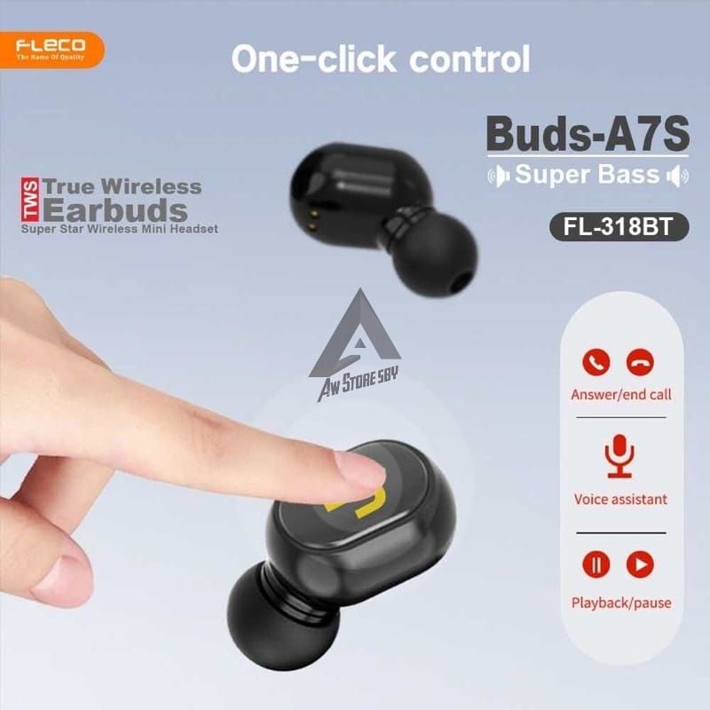 [F318] EARPHONE WIRELESS SUPER BASS HEADSET BLUETOOTH TWS BUDS A-7S