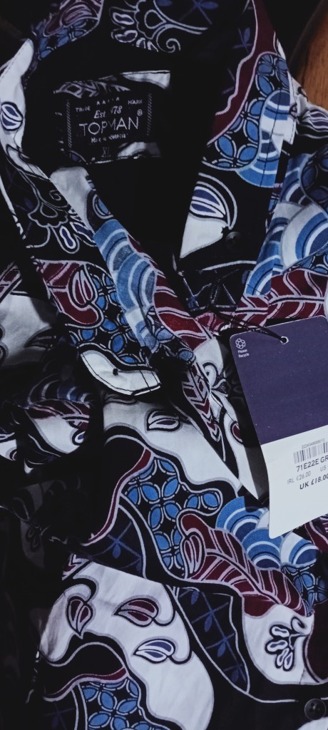 Freypv 7783 Slimfit Long Batik Black Floral Maron M-xl Kemeja Batik