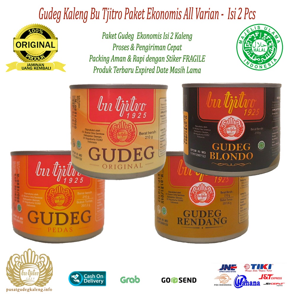 Gudeg Kaleng Bu Tjitro Paket Ekonomis All Varian - Isi 2Pcs