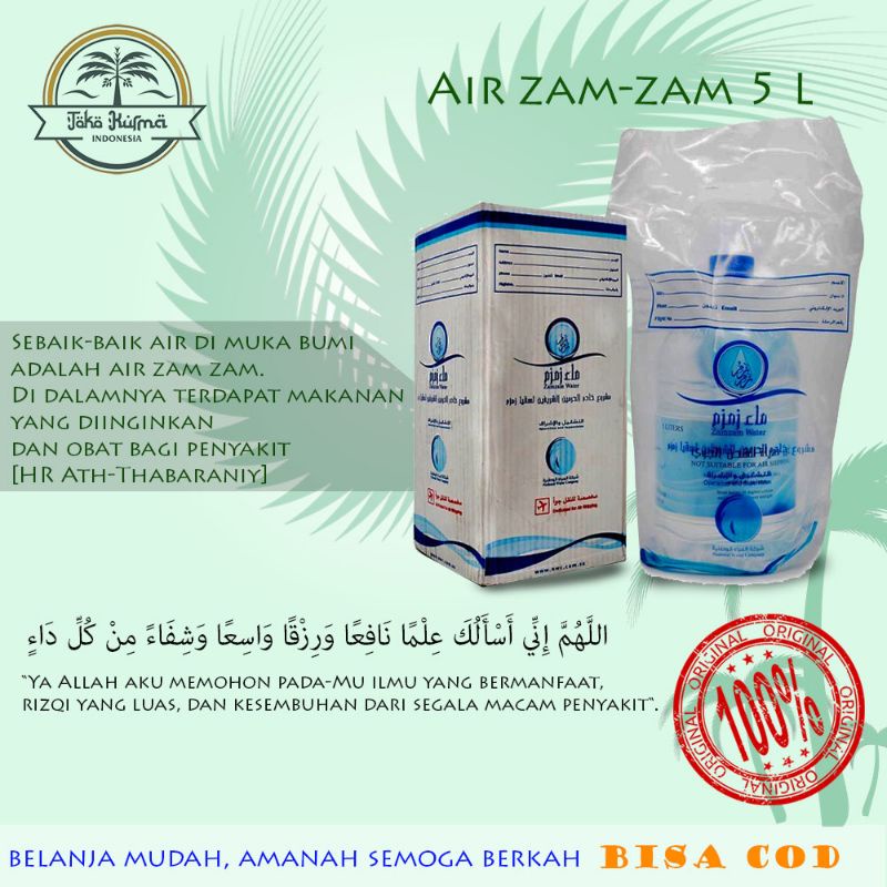 

Air zam zam 5 L 5 Liter / Air zam-zam / Air zamzam / Air zam - zam ASLI Original