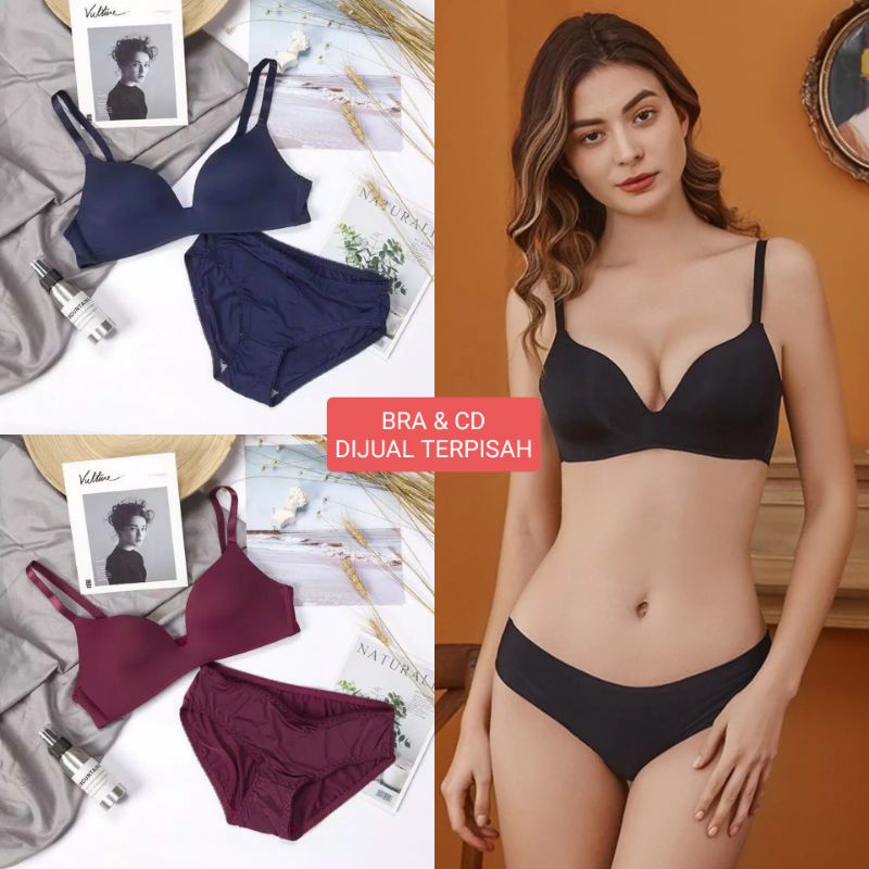(BRA03) Seamless Bra set Import Labelq / Pakaian dalam Underwear wanita