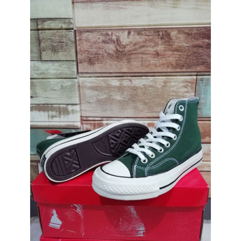 SEPATU CONVERSE Chuck Taylor 70s High/tinggi Hijau Army Glossy/mengkilap PREMIUM