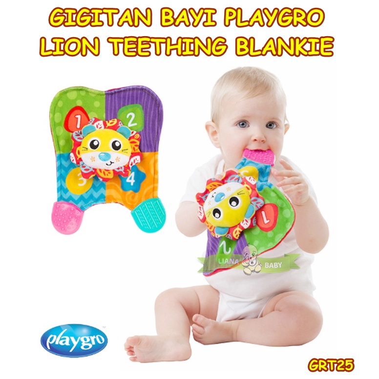 GRT25 GIGITAN BAYI PLAYGRO LION TEETHING BLANKIE