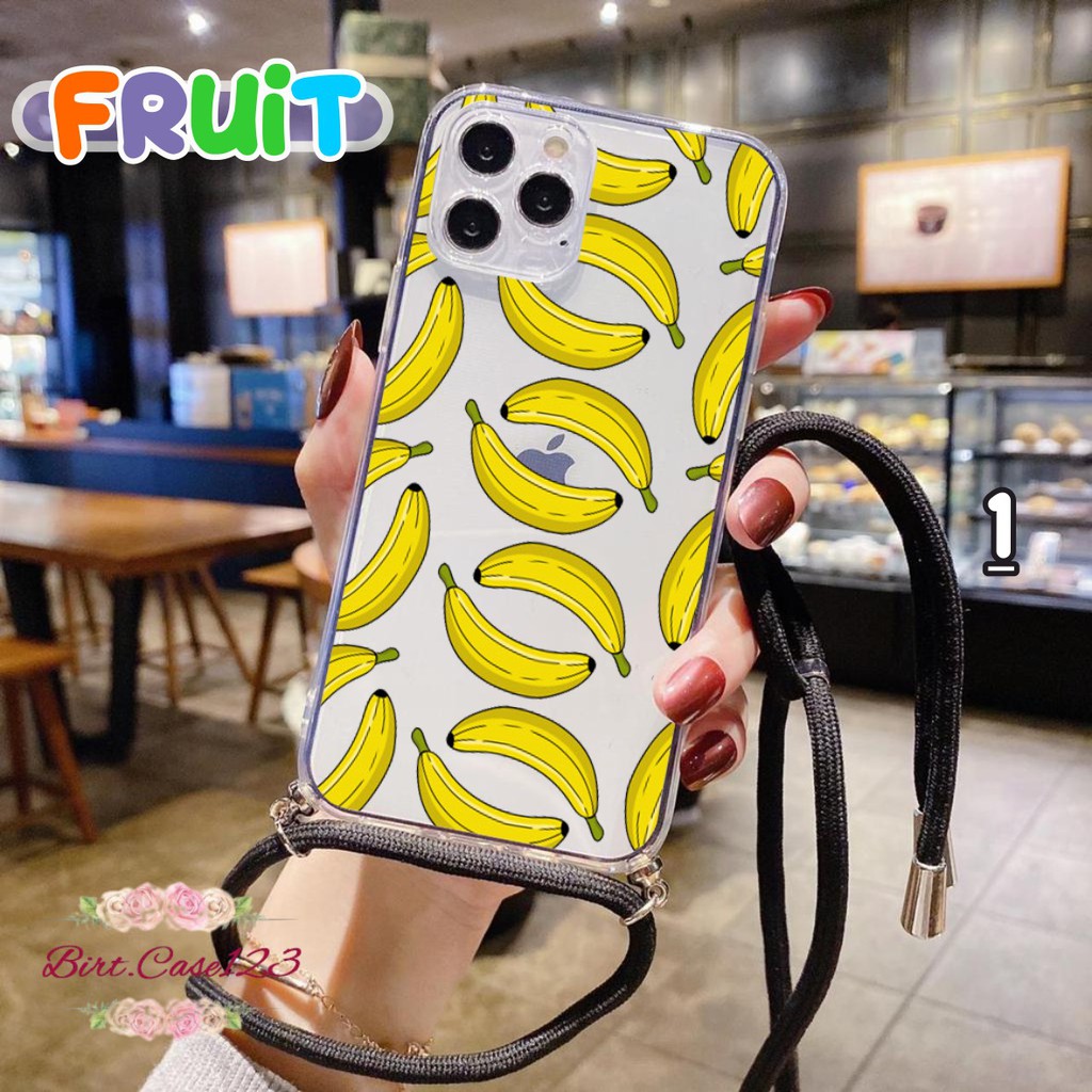 Softcase Slingcase Lanyard Bening FRUIT Samsung Oppo Vivo Xiaomi Realme Iphone All Type BC5654