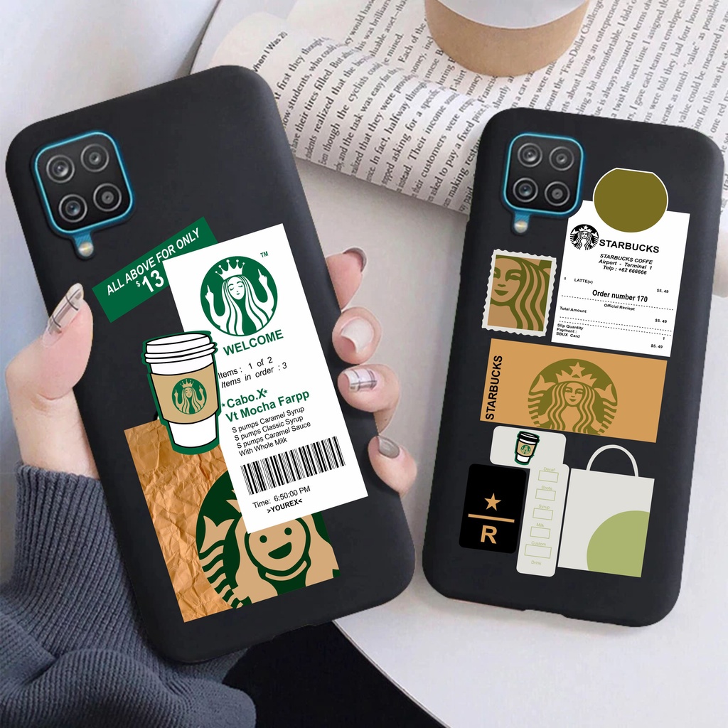 Case motif starbucks hitam Xiaomi Redmi 4A 5A 6A 7A 8A 7 8 9 9A 4X 5 5 Plus Pro