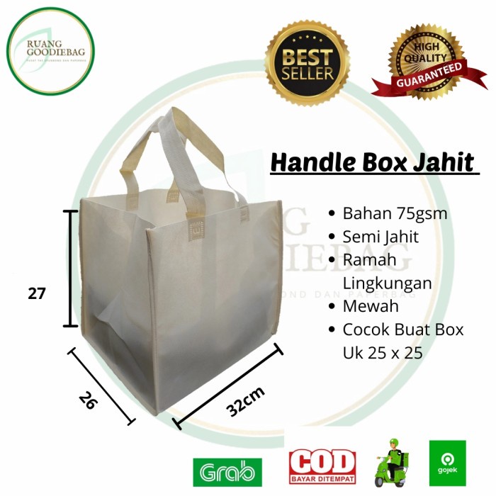 

✨ BISA COD ✨ Tas goodie bag Box jahit 32 x 27 x 26 ( Lusin )