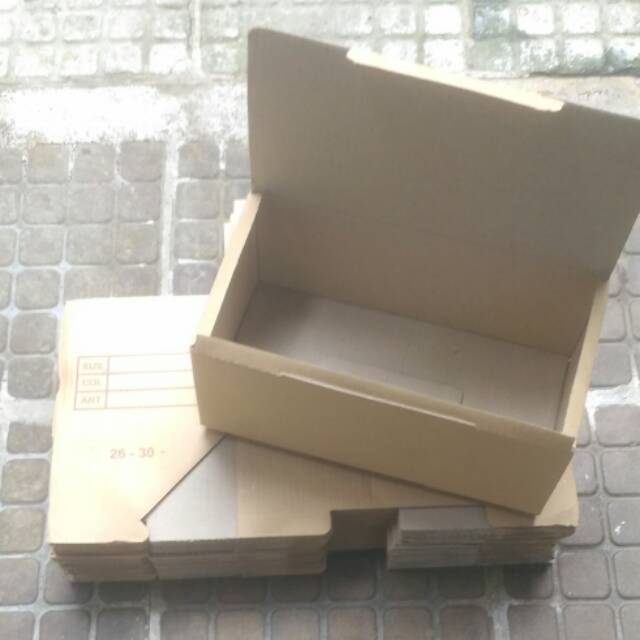 Dus polos coklat / Dus sepatu sandal anak / Kardus sepatu size 26-30 / Inner box / Box polos coklat