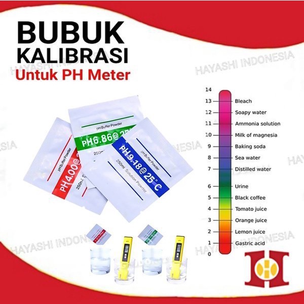 Bubuk Kalibrasi PH Meter Serbuk Kalibrasi Asam Basa Buffer Powder-5pcs