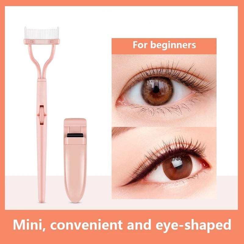 [1Set Handheld Durable Portable Metal Silicone Eyelash Curler &amp; Eyelash Comb ] [Curling Eyelashes Clip] [Eyelash Beauty Makeup Tools]