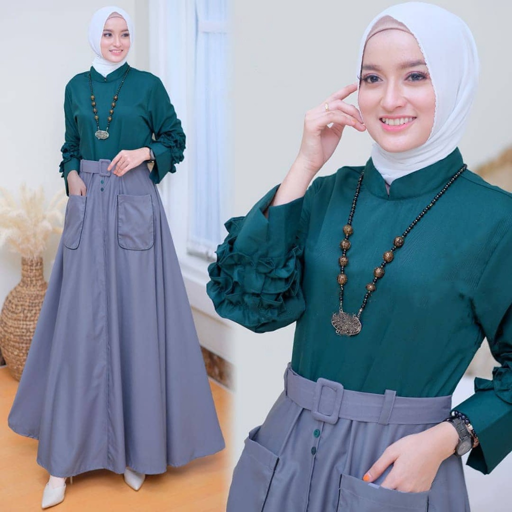 Baju Jessy Fashion CAMELIA DRESS MC Bahan WOLLYCREPE Dress Perempuan Baju Wanita Terbaru 2021 Kekini