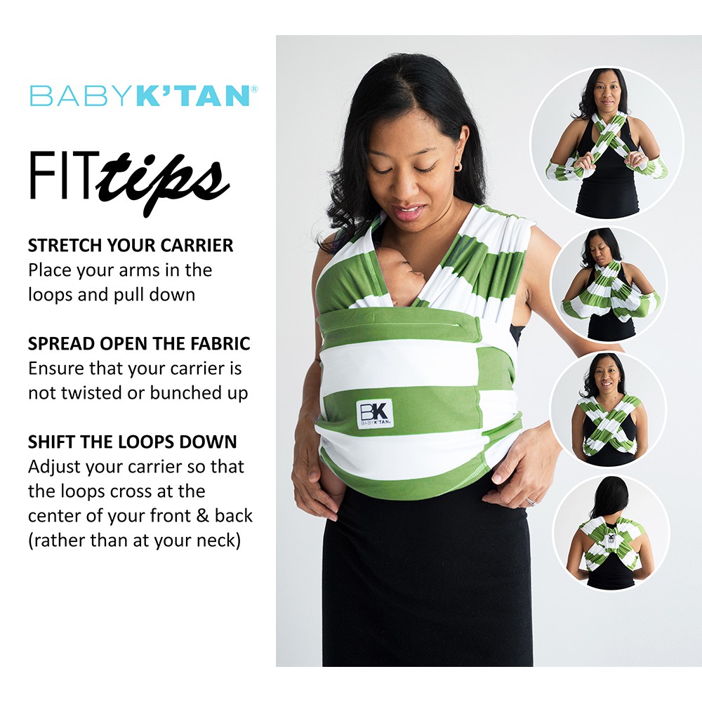 Baby K’Tan Print Baby Carrier Olive - Ktan Wrap - Gendongan Kain Anak Bayi Katun