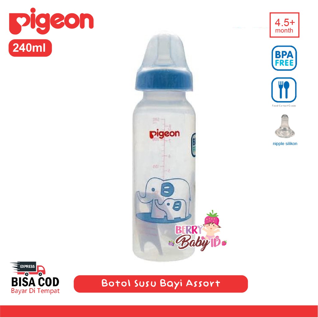 Pigeon Baby Bottle Standar Assort PP Botol Susu Bayi 240 ml BPA Free Berry Mart