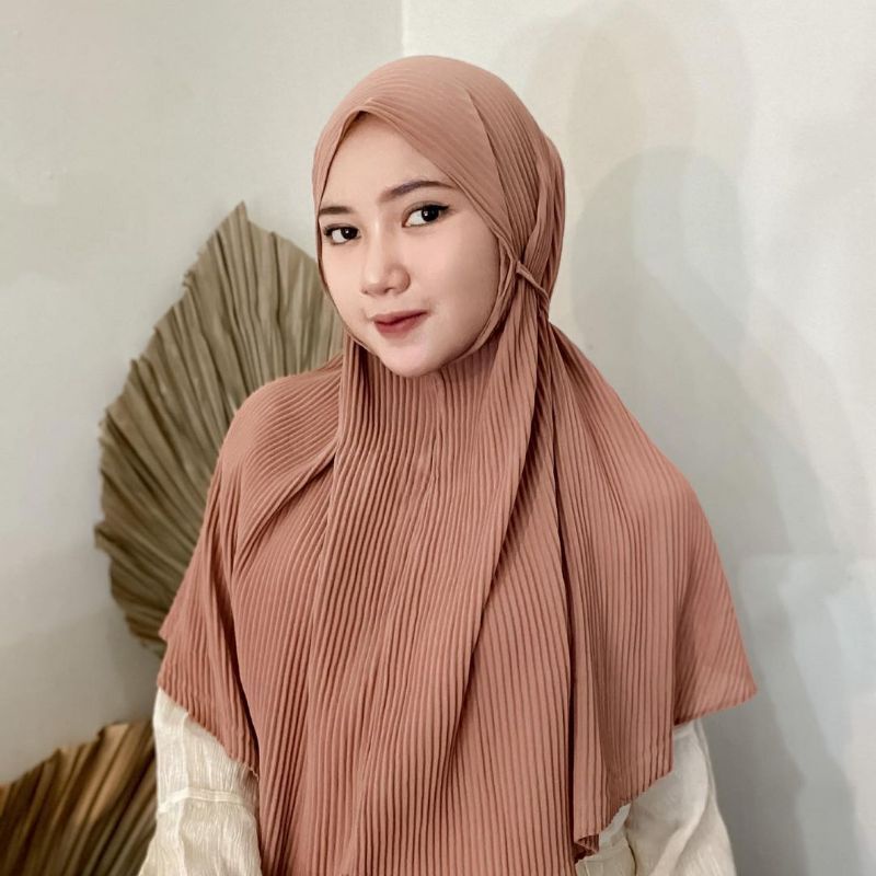 (hijab instan terbaru) BERGO MARYAM PLISKET ceruty babydoll