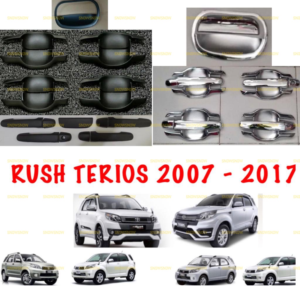 Paket Outer Handle Cover Rush Terios Lama 2007 2008 2017 Hitam Chrome
