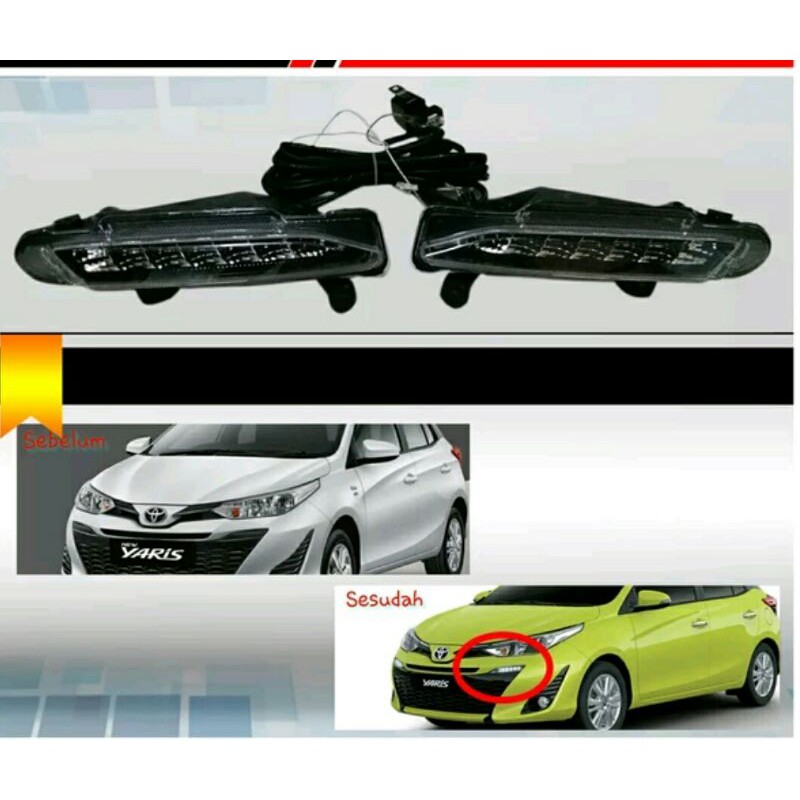 lampu LED DRL mobil Yaris 2018ori
