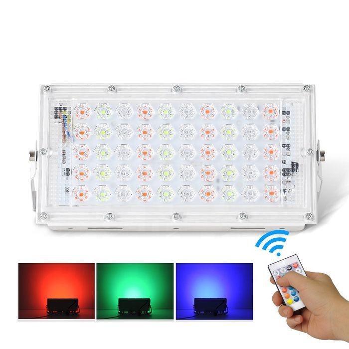Lampu LED SOROT 50W Flood Light Lampu Tembak Warna Warni RGB 50 W Watt