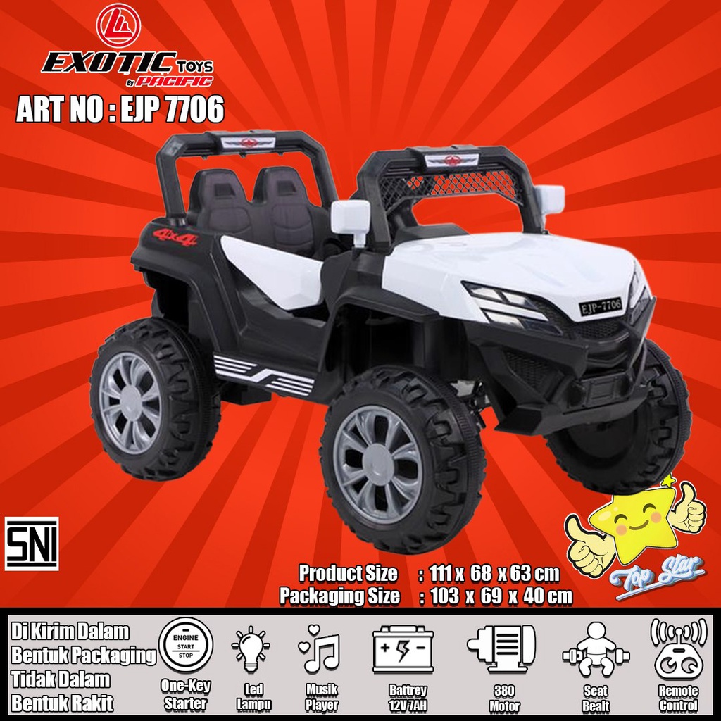 Jual Mainan Anak Mobil Aki Merk Exotic Tipe Jeep EJP 7706 | Shopee