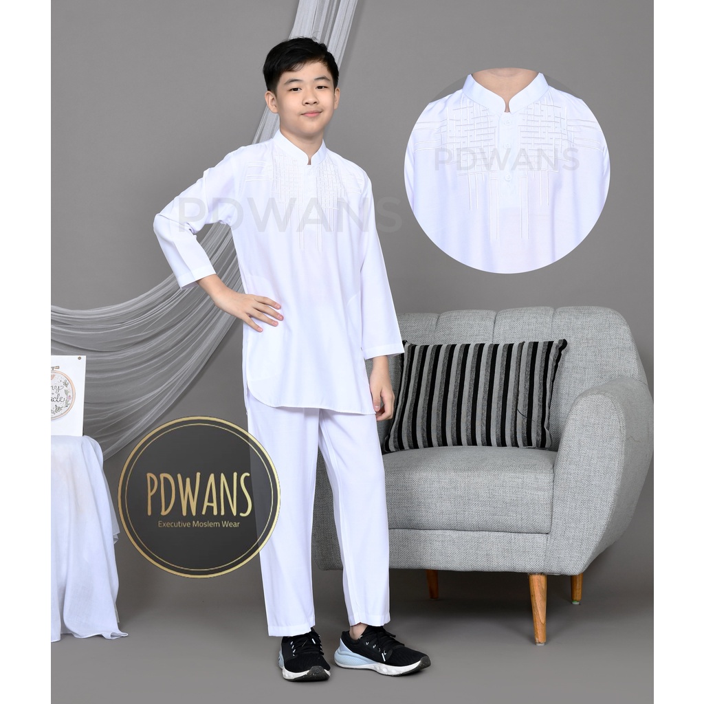 BAJU KOKO Pakistan Remaja Putih Setelan Anak 5 6 7 8 9 10 Tahun BGM07 PDWANS