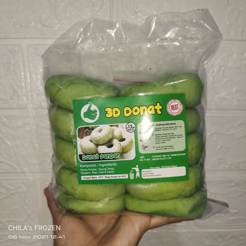 Donat Pandan/Donat Kentang 3D isi 10
