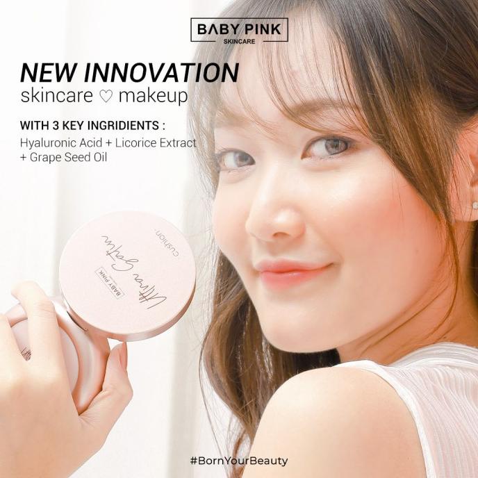 Jual Babypink Skincare Bedak Cushion Baby Pink Ultra Satin Terlaris Wanita