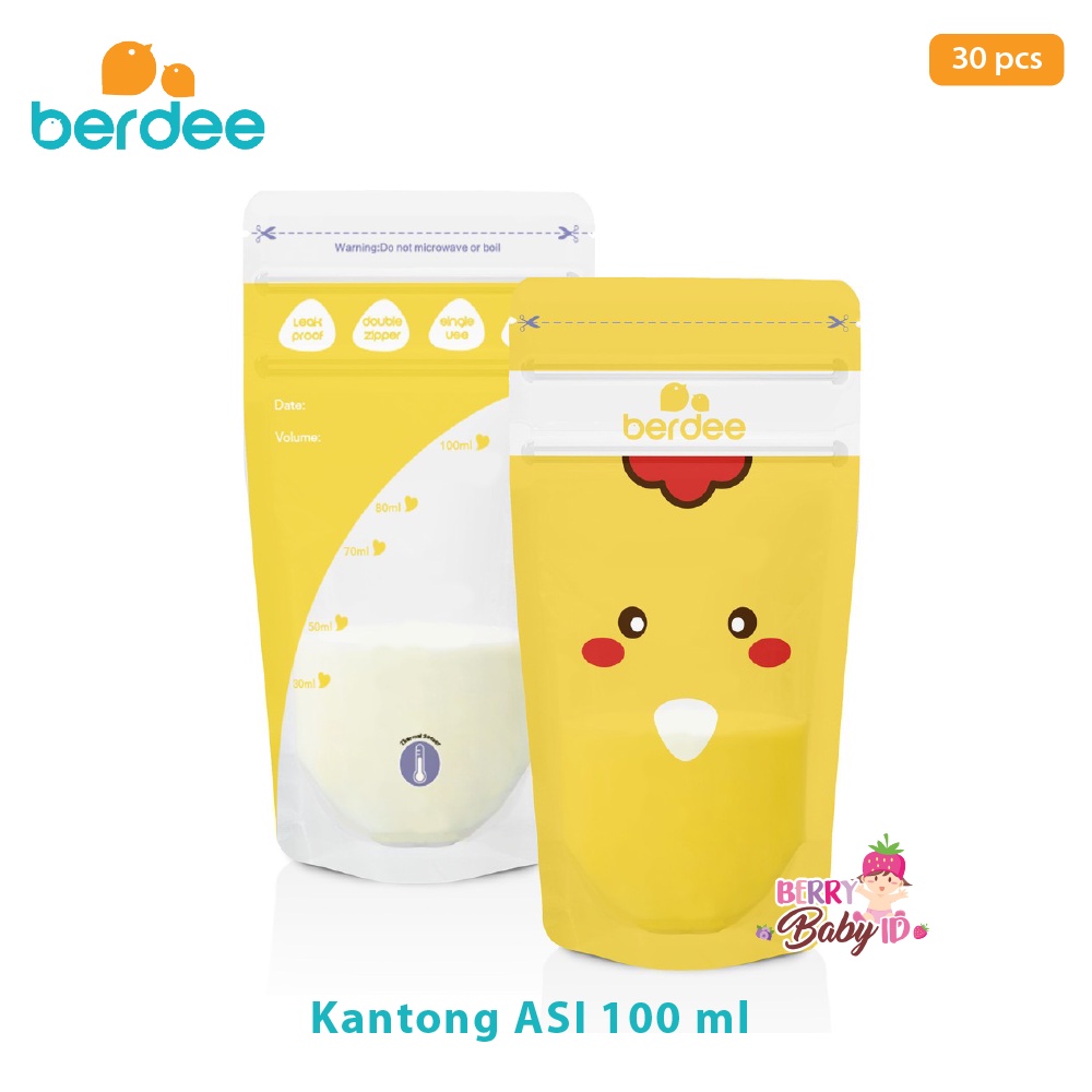 Berdee Breastmilk Storage bag Kantong ASI Breast Milk 30 Pouch 100 ml Berry Mart