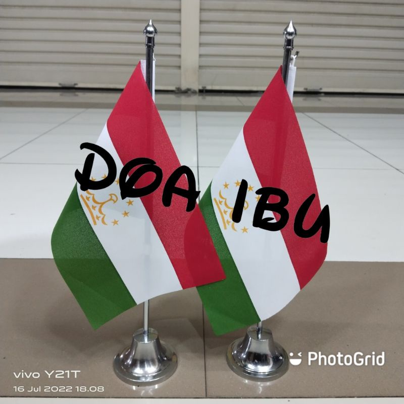 

best seller tiang stenlis meja+bendera TAJIKISTAN ready stock