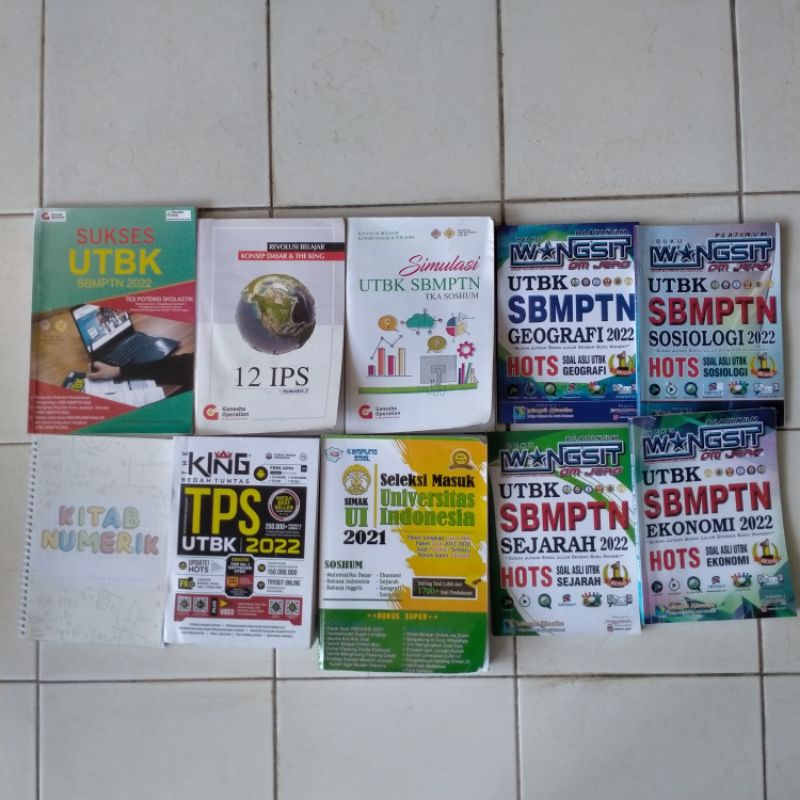 PRELOVED BUKU UTBK/PRELOVED THE KING TPS 2022/PRELOVED WANGSIT SOSHUM 2022/PRELOVED KAMPUNG SOAL SIM