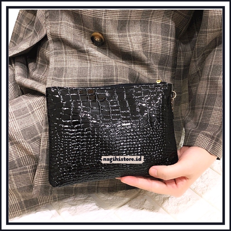 ✨NAGIHI✨ CLUTCH CROCO GLOSSY / POUCH CROCO / POUCH CROCO WANITA / DOMPET WANITA