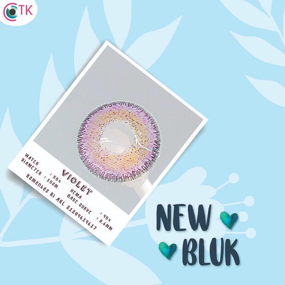 Softlens NewBluk DIA 15.00mm NORMAL &amp; MINUS ( -0.50 s/d -6.00) VIOLET AQUA GREY / Softlen BB / CTK Lensa Kontak