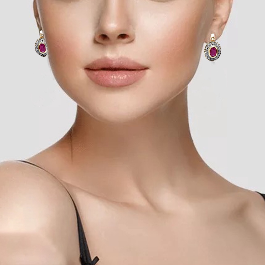 Hu Hu Hu Hu Hu Alat Bantu Pasang Kacamata♡ 1 Pasang Anting Klip Bentuk Oval Aksen Berlian Imitasi Bahan Alloy Untuk Wanita